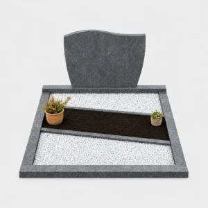 Dubbel grafmonument met omranding DM-1