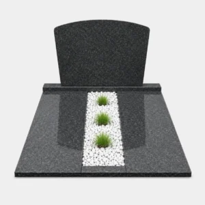 Dubbel grafmonument met omranding - DS-3 - afgerond