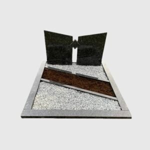 Bijzondere dubbele grafsteen met zuilen