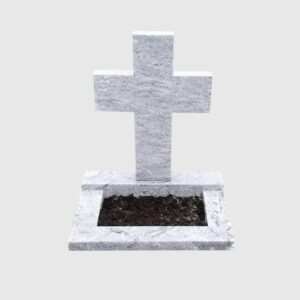 Grafsteen met kruis en korte omranding