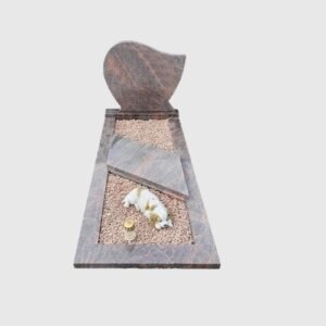 Bijzondere golf grafsteen met omranding ES-51