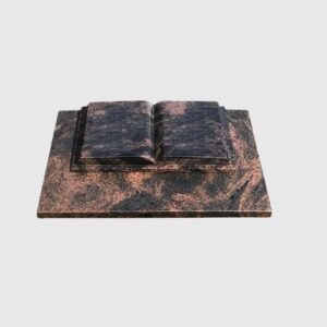 Liggende grafsteen open boek