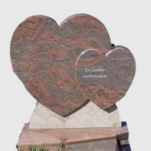 Grafsteen dubbel hart-13