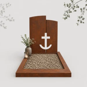 Cortenstaal grafmonument met anker