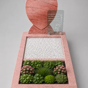 Grafmonument met hart en glas