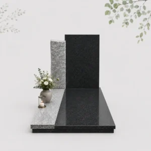 Modern grafmonument met gekapte rand