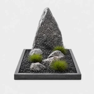natuurlijke-ruwe-grafsteen-lava-blak-met-omranding-zwart-graniet-leatherlook